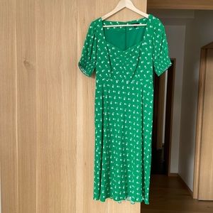 J.Crew bias cut green dress size 8